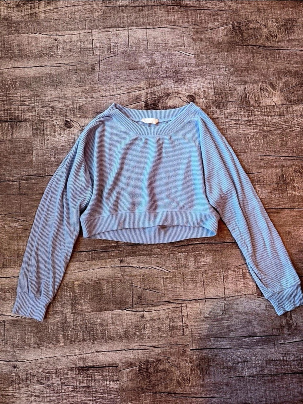 Altar’d State Blue Long Sleeve Crop Sweater